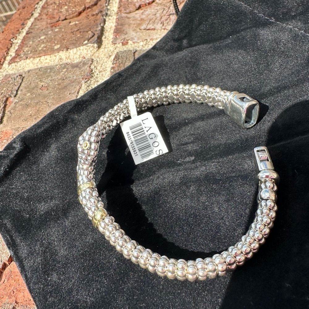 LAGOS bracelet, NWT, never worn. Sterling silver with 18k gold. 7” - Picture 4 of 7